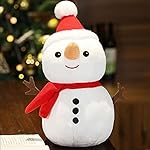 HUG ‘n’ FEEL SOFT TOYS Snowman Plush Toy Stuffed Snowman Animal Christmas Holiday Pillow Soft Toys for Christmas Decorations 35cm