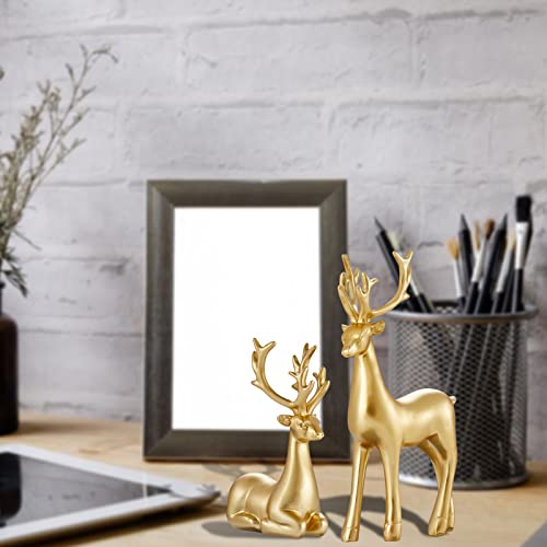Escultura Decorativa de Ciervo Navideño 2 Pzas miniatura 3