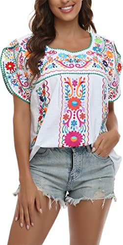 Yzxdorwj Women Mexican Embroidered Shirt (Xxxl, 633Wg) #TOP7