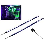 Ubanner PC LED Flexible Light Strip Computer Lighting UV Purple with Magnetic for PC Case Computer Lighting Kit(30cm,18leds,S Series, The 2 Gen Update on Feb 18th, not Show White)