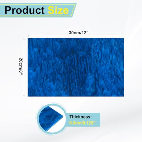 Image of MECCANIXITY 1 Pcs Glitter Pearl Acrylic Sheet,12 inch x 8 inch x 1 /8 inch Pearlescent Cast Pmma Plastic Sheets Extruded Translucent Blanks for DIY Art Crafting Laser Cutting & Engraving,Dark Blue