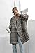 chouyatou Women Winter Houndstooth Wool Blend Coat Notch Lapel Loose Warm Mid Long Double Breasted Peacoat (Small,Dark Apricot)