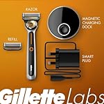 Gillette Heated Razor for Men, Deluxe Travel Shave Kit by GilletteLabs, 1 Handle, 2 Blade Refills, Charging Dock, Case - Image 3