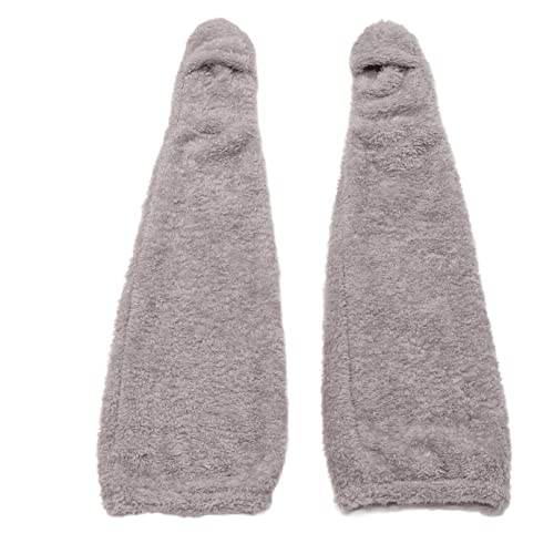 Over Knee Fuzzy Socks, Plush Socks Leg Warmer, Winter Home Sleeping Soft Thick Breathable Plush Stockings Leg Warmer (Grey)