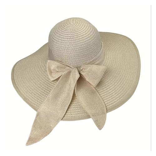 Chapeau de paille pour la plage grand bord pliable élégance bord de mer