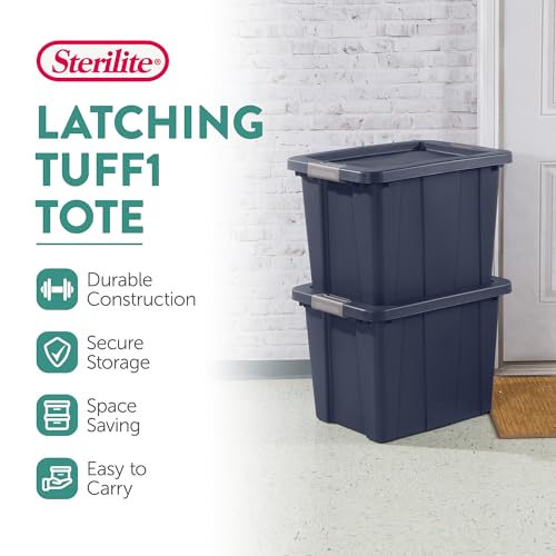 Image of Sterilite Latching Tuff1 Tote Containers w /Lids, 18 Gallon, 24-Pack