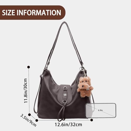 Bolso mochila convertible para mujer marrón de cuero vegano miniatura 6