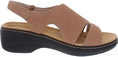 Clarks womens Airabell Mid Wedge Sandal, Sand Leather, 8 US | Image 2