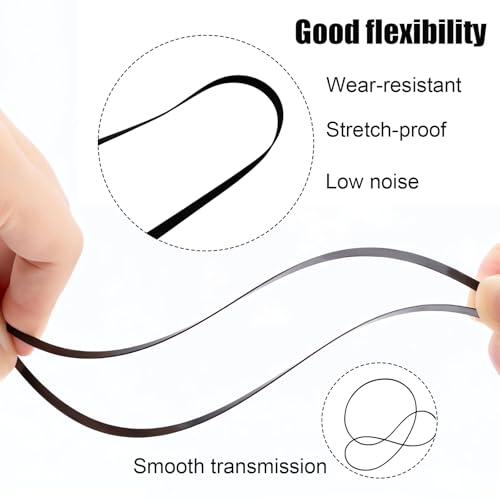 DHWEKU 2 pcs schwarzen 200 mm Plattenspieler Antriebsriemen, Ersatzgürtel aus Gummi für Recorder- und Plattenspieler-Teile, für Plattenspieler, geeignet für Arten von Plattenspielern mit Riemenantrieb