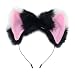 Ears Headband Cat Fox Ears Hair Bands Anime Party Costume Kitty Cosplay Headband For Halloween or Kitten Theme Party Costume (White and Black-2)