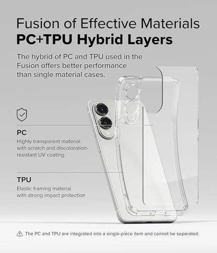 Image of Ringke Fusion Compatible with Samsung Galaxy S25 Edge Case Cover Transparent Hard Back Soft Flexible TPU Bumper Scratch Resistant Natural Form S25 Edge Back Cover - Clear