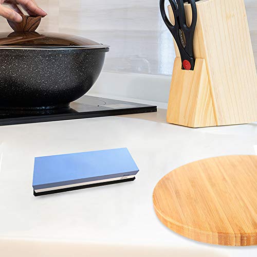 Kiaya Pedra de afiar Pedra de afiar com base de silicone antiderrapante Dual Grit 2000/5000 Watersto