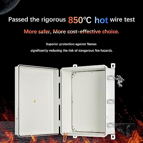 Qilipsu Pc/Abs Alloy Plastic Waterproof Outdoor Junction Box, 20.3"X16.4"X7.9" Ip66 Electrical Enclosure With Mounting Plate, Wall Brackets, Grey Hinged Door Weatherproof For Projects #TOP1