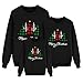 Christmas Family Matching Sweatshirt Long Sleeve Cartoon Print Blouse Shirts Trendy O-Neck Xmas Ugly Shirt for Family on