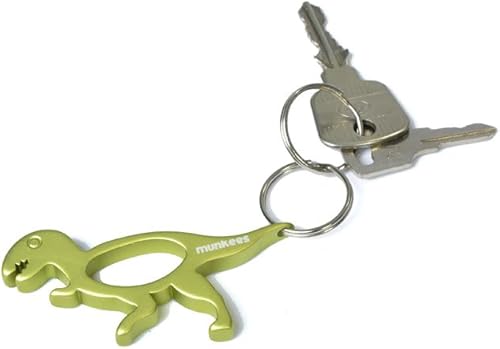 Vista 4 de Munkees - Llavero con diseño de dinosaurio para abrebotellas, pequeño bolsillo y abrebotellas de vino, mini llaveros de paleontología, llavero