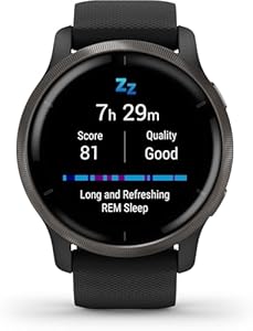 Garmin Venu 2 – GPS-Fitness-Smartwatch mit ultrascharfem 1, 3“ AMOLED-Touchdisplay, umfassenden Fitness, über 25 vorinstallierte Sportarten, Music Pay