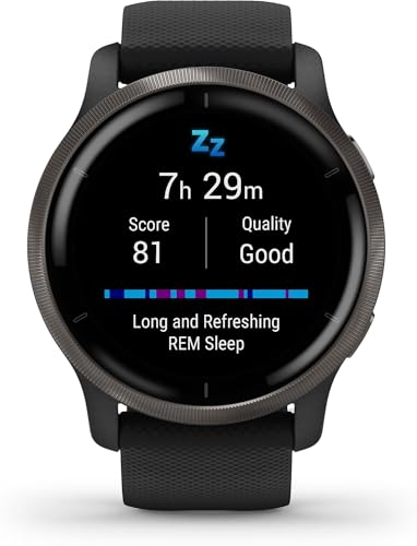 Garmin Venu 2 – GPS-Fitness-Smartwatch mit ultrascharfem 1,3“ AMOLED-Touchdisplay, umfassenden Fitness, über 25 vorinstallierte Sportarten, Music Pay