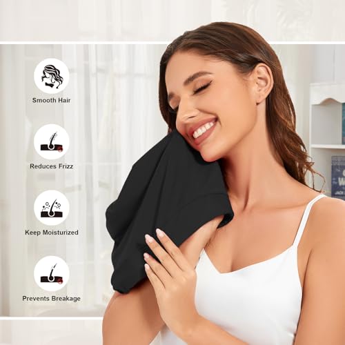 Image of ZHENSILK Silk Bonnet for Sleeping Women, Adjustable Silky Satin Lined Sleep Cap, Silk Hair Wrap Slouch Beanie Hat