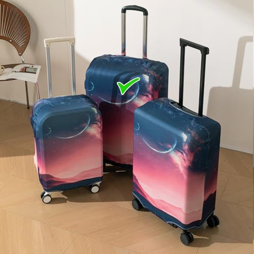 Image of HOKIPO 220gsm Durable and Washable Suitcase Covers for Trolley Suitcase, Large (26-27inch) - Moonlit Horizon (AR-6345-D10)