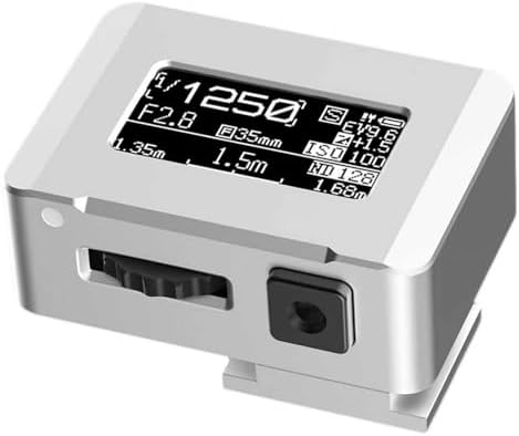 Professional Camera Light Meter - OLED Screen Exposure Indicator, Adjustable ISO, Aperture & Shutter Speed, 30° Average Metering, Cold Shoe Mount for Vintage Cameras (Silver)