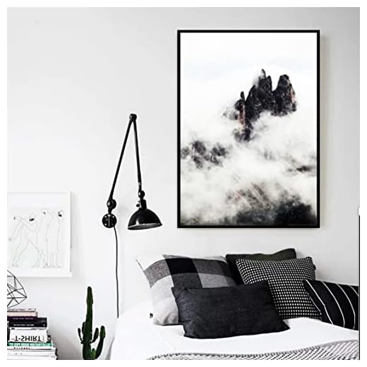 Danjiao Nordisk minimalistisk dekoration bilder väggkonst varg berg duk målning bild vargar modern heminredning för vardagsrum sovrum dekor 40 x 60 cm
