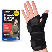 Thumb Splint & Wrist Brace | Carpal Tunnel Wrist Splint with Trigger Thumb Brace Spica | Stabilizer & Support For Tendonitis Pain, Arthritis, CMC, Tenosynovitis, De Quervain Women Men SM/MED RIGHT HAND