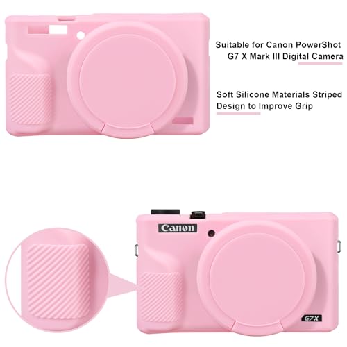 Funda de silicona para Canon PowerShot G7X Mark III color rosa miniatura 2
