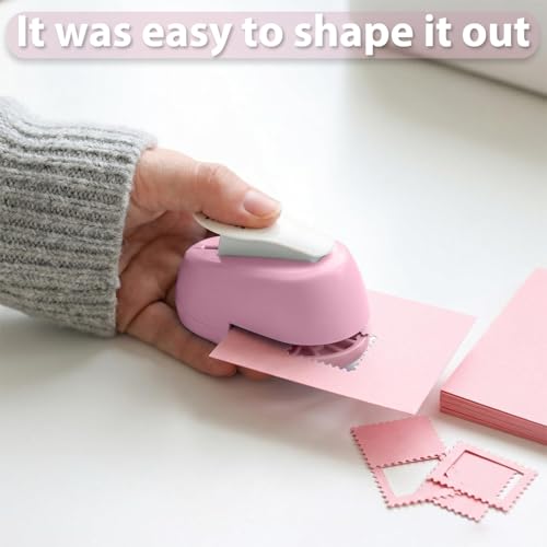 Image of Postage Stamp Puncher, Stamp Punch, for Crafting, Scrapbooking & Stamping Supplies, DIY Card Making, Finished Product 1.8 x 2 cm(Pink)