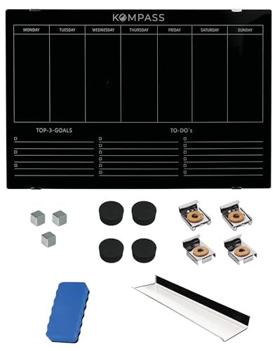 Kompass Wochenplaner | Vision Board | Magnettafel– Abwischbarer Wandplaner für...