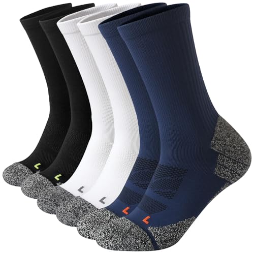 Wildarms Athletic Running Socks Cushion Padded Moisture Wicking Crew