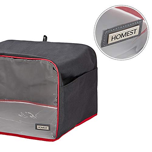 image for HOMEST Visible Microwave Oven Dust Cover with Accessory Pockets, Compa