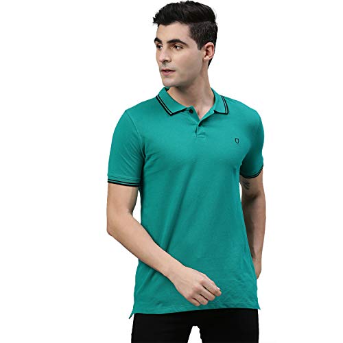 Image of Urbano Fashion Men's Solid Slim Fit Half Sleeve Cotton Polo T-Shirt