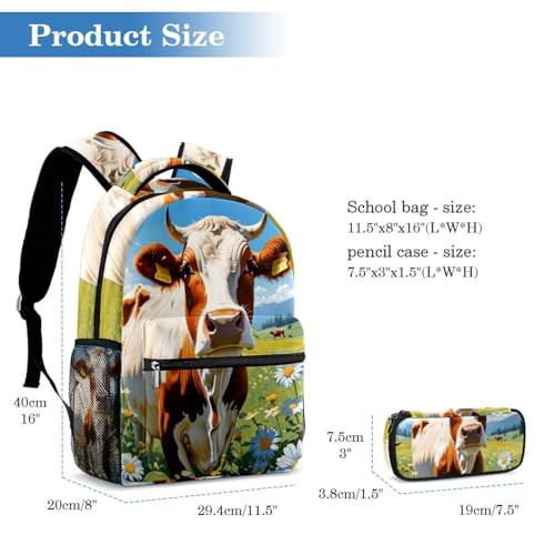 Sac à dos avec trousse à crayons grand volume sac d'école multicolore