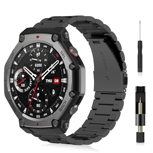 [SeGinn] �o���h Amazfit T-Rex 3 48mm �Ή� �����o���h �X�e�����X�� �T�C�Y���߉\ �����H��t�� �X�g���b�v �r�W�l�X�� ���ɂ₳���� �����Y�����f�B�[�X�p �����x���g �ւ��x���g �R���p�`�u�� Amazfit T-Rex 
