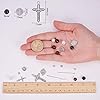 SUNNYCLUE 1 Box DIY 6 Set Easter Holidays Beaded Stretch Rosary Beading Bracelet Making Kit Tibetan Style Rosary Cross Charms Beads Spacer Loose Bead Necklace Supplies Adult Craft Instruction #3