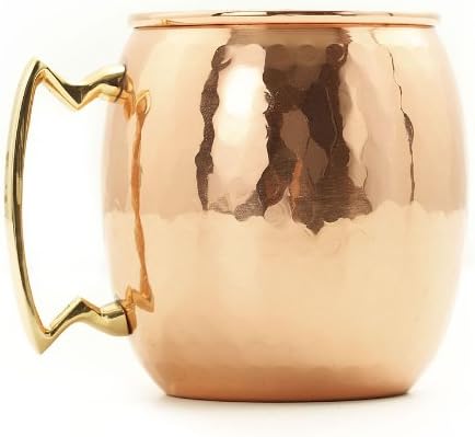 Old Dutch Nickel-Lined Solid Copper Hammered Moscow Mule Mug, 16 Oz.