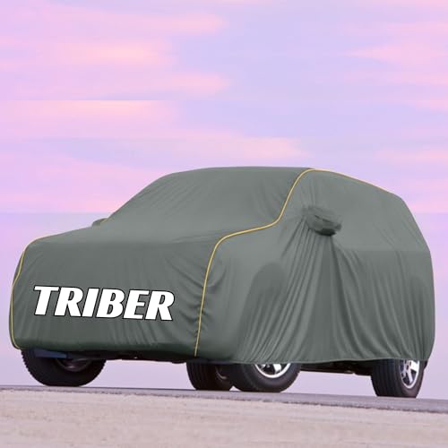 Kayme UltraShield All Weather Premium triber Car Cover 6-Layer Waterproof Fabric, UV & Heat Reflective – Rain, Sun & Dust & Bird‐Dropping Resistant, Indoor/Outdoor Full Body Protection - Grey
