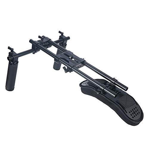 NICEYRIG 15mm Shoulder Pad Support System for DSLR Camera Cinema Camcorder, Shoulder Mount Rig with Base Plate, Aluminum Alloy 16'' 15mm Rod, Handle Set - 435 - Image 8