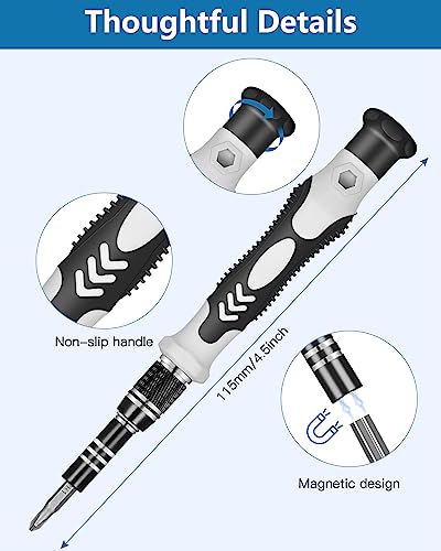 Vastar 42 in 1 Precision Screwdriver Set, S2 Electronics Tool Kit with T5 T6 T7 T8 T9, Triwing Y00, Star P5 etc, Mini Repair Kit for Computer, Phone, PS5, Switch, Xbox, Laptop, Controller, Watch
