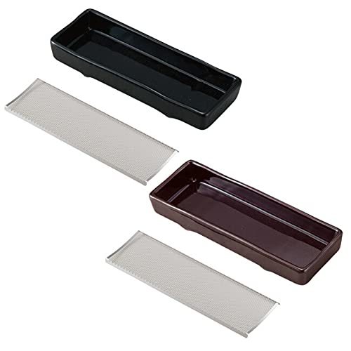 Kyoto Butsudan Hayashi Nekasu Incense Plate Set of 2 Ceramic 7.4x2.6in Japan