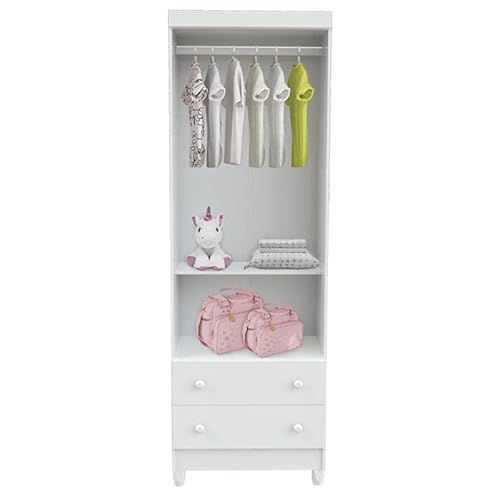 Guarda Roupa Infantil 2 Portas Mariah Branco Brilho - Carolina