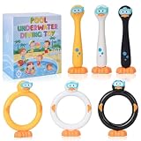 KCTAOL 6PCS Swimming Duck Pool Diving Toys Dive Sticks and Diving Rings Set Summer Pool Sinking Toys for Underwater Pool Game for Kids of Ages 3-12 Boys and Girls