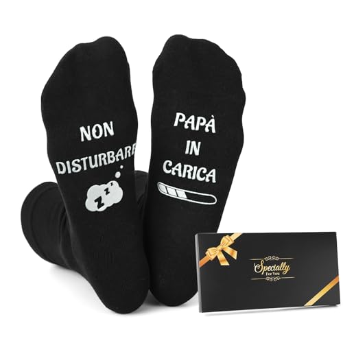 Sunia Calzini Uomo Divertenti Antiscivolo, Idee Regalo per Papà, Compleanno,