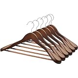 夢の家木製ハンガーセット バー付き 洋服 スーツ コート用ハンガー スーツハンガー 360度回転 クローゼット