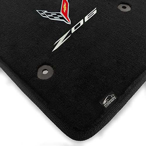 Lloyd Mats Heavy Duty Carpeted Floor Mats For Corvette C8 2023-On Logomats - 2Pc - Fronts #TOP26