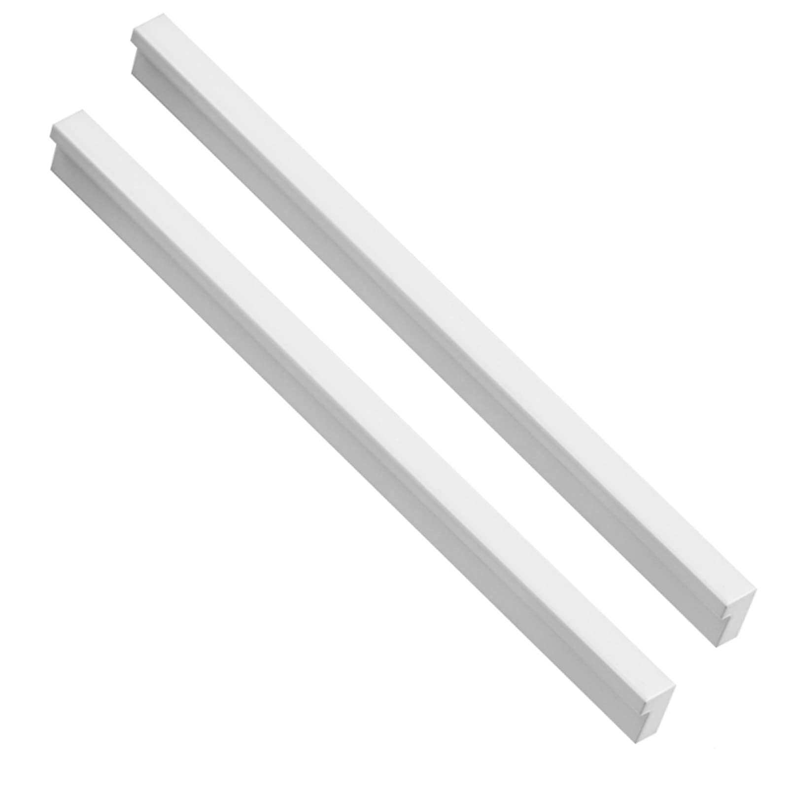 2x Poignées de placards forme L Boutons de portes Cuisine Chambre alliage d'aluminium Cabinet Poignée de tirette Poignet pour Tiroir Intérieure Meuble Tirer,blanche (Total length 800mm)