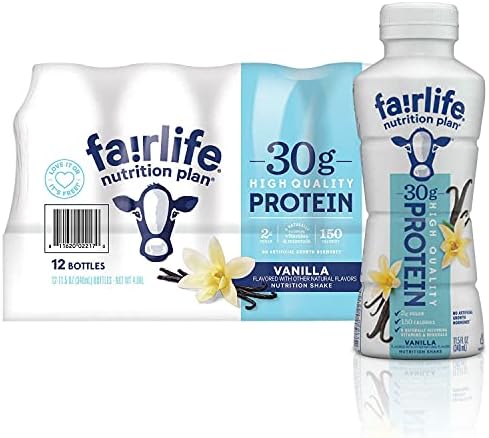 Fair Life Nutrition Plan High Protein Shake, Vanilla, 11.5 Fl Oz, Pack of 12