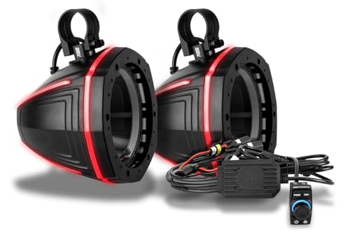 SSV Works LIT-C65U RGB Rocker Switch Controller w/Unloaded V-Series RGB Lighted Speaker pod Enclosures w/ 1.75