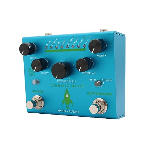 Jemora Pédale d’effet de guitare Réverbération numérique avec tampon/booster Réverbération Pédale de guitare Pédale de réverbération à double pédale avec sélection de réverbération à 8 modes pour - Les Beatles, Paul McCartney, John Lennon, RIngo Starr, George Harrison Jemora Pédale d'effet de guitare Réverbération numérique avec tampon/booster Réverbération Pédale de guitare Pédale de réverbération à double pédale avec sélection de réverbération à 8 modes pour