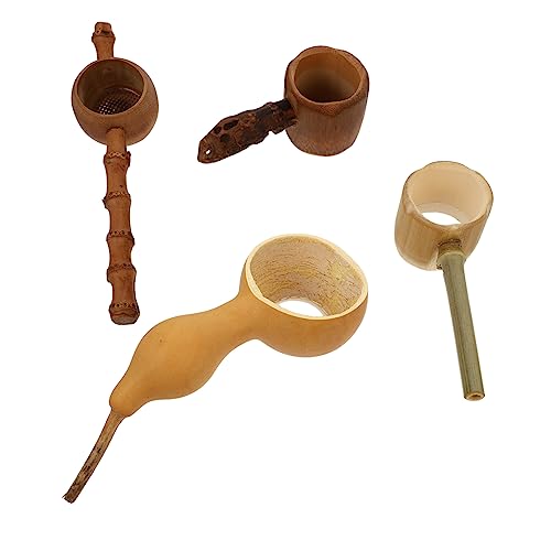 Garneck 4-pc Set Bamboo Tea Filter Strainer Large Mesh for Loose Leaf Tea Teapot Strainer Easy Clean Reusable